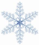 One snowflake on a white background