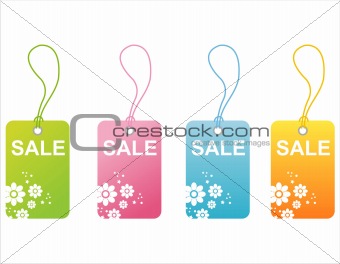 colorful floral sale tags