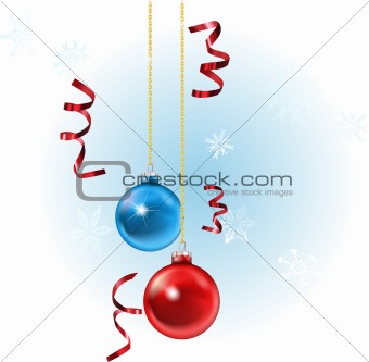 Xmas baubles and streamers