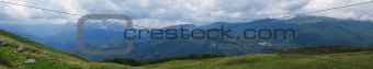 panorama of the dolomites alps