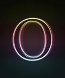 Glowing font. Shiny letter O.