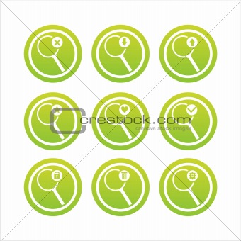green magnifying glasses signs
