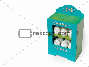colorful egg holder with copyspace