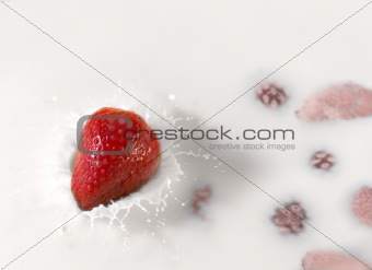 beautiful strawberry splash