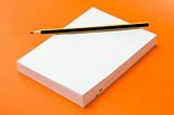 blank book and pencil