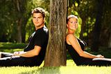 Young couple resting in the park