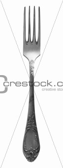 Silver fork with clipping path