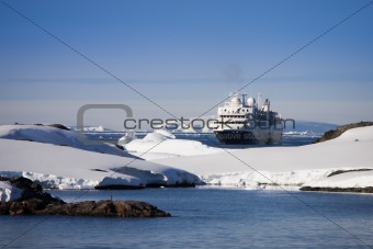 cruise ship in Antarctica