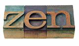 zen - letterpress type