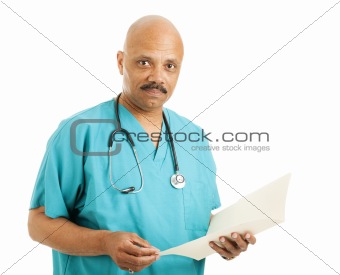 Handsome Doctor with Chart