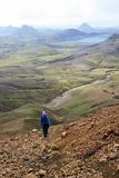 Trekking in the mountains on Iceland