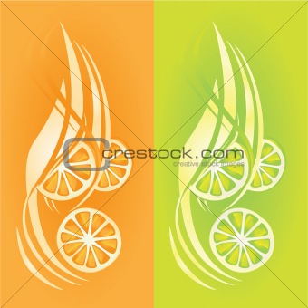 Lemons and oranges illustration
