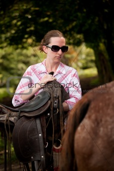 Tourist in Costa Rica with Horse