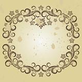 Vintage background with curled elements.