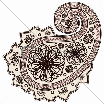 Vector Hand-Drawn Abstract Henna (mehndi) Paisley Doodle Vector Illustration Design Elements.