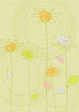 Abstract background with colored flowers