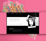 Website template with photo.