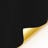 Sheet of black paper with a golden curl