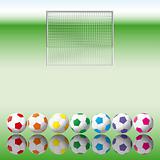 Soccer balls to soccer net.