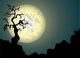 Halloween background with spooky tree
