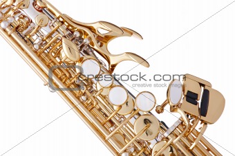 Gold Saxophone Isolated on White