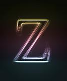 Glowing font. Shiny letter Z.