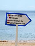 Sign on beach