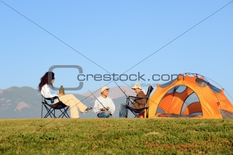 Happy Family Camping