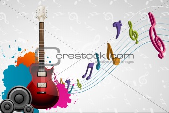 guitar on musical background