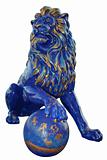 Blue lion statue