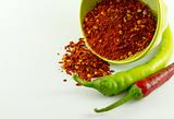 Paprika flakes and peppers