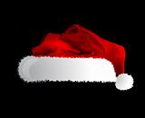 Santa Claus cap isolated over black background