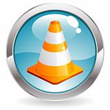 Gloss Button with Traffic Cone