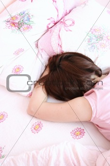 Young woman sleeping.