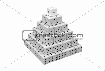 Pyramid made of dices