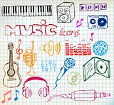music hand-drawn icons