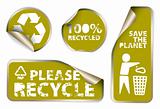 labels badges and stickers with recycle icons