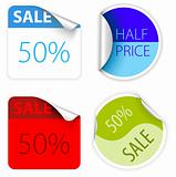 Set of fresh two colors sale labels