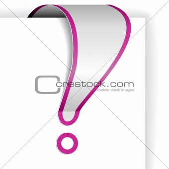 White exclamation mark with purple border