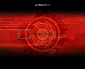 Abstract red technology illustration with place for your text.