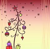 Christmas card with tree