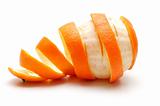 Orange and its rind cutout in spiral form