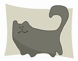 Big cat silhouette. Vector Illustration