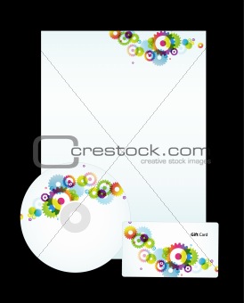 Corporate style templates with teeth wheels.