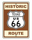 Texas Historic Route US 66 Sign