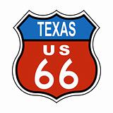 Texas Route US 66 Sign