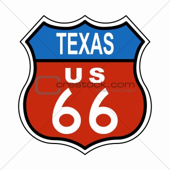Texas Route US 66 Sign