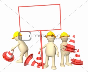 3d puppets with emergency cones
