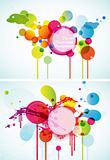 Set of abstract colored circles.