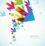 Abstract colored background with arrows.
